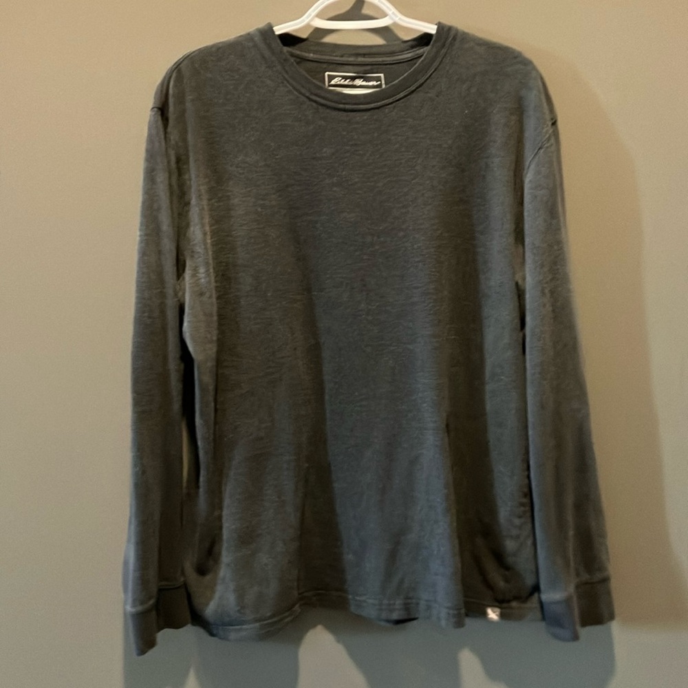 Eddie Bauer Men’s Grey Long Sleeve Tall Legendwash T-Shirt Size TL